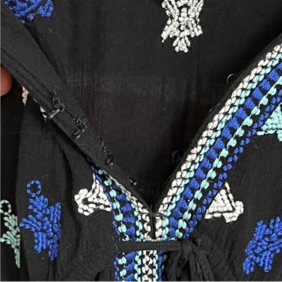 Free People Stargazer Embroidered Black Tunic Mini Dress - Picture 11 of 15